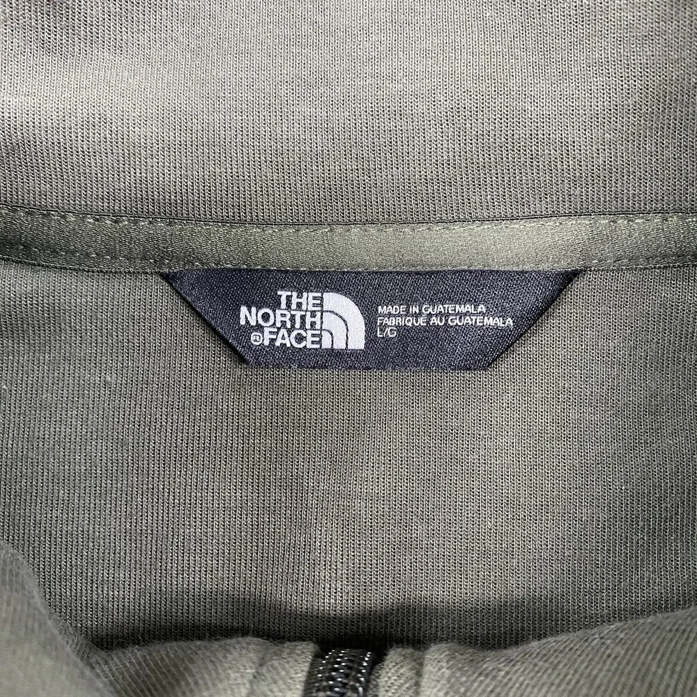 The North Face Sweatshirt Mens Large Taupe Green Double Knit Half Zip Pullover